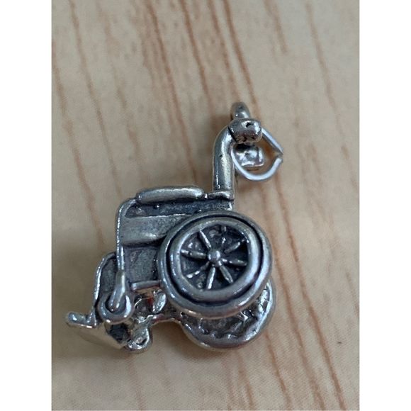 Wheelchair Sterling Silver Jewelry Charm - Picture 6 of 8